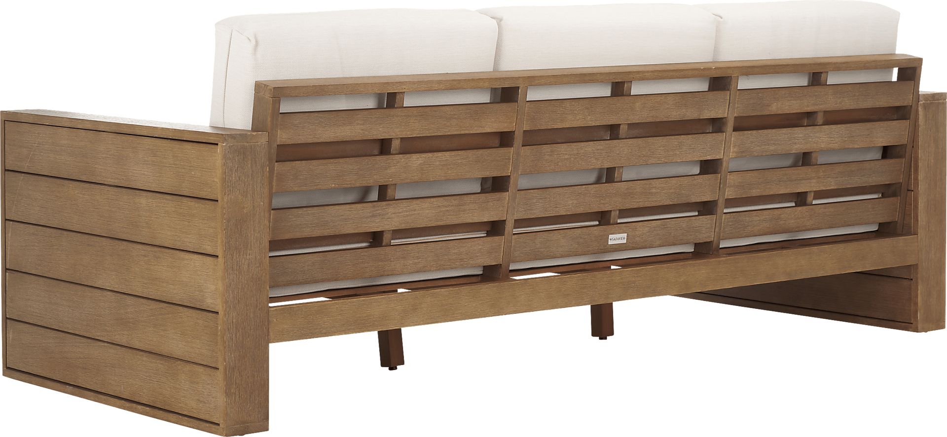 Irocana Natural Outdoor Sofa with Beige Cushions - Image 6