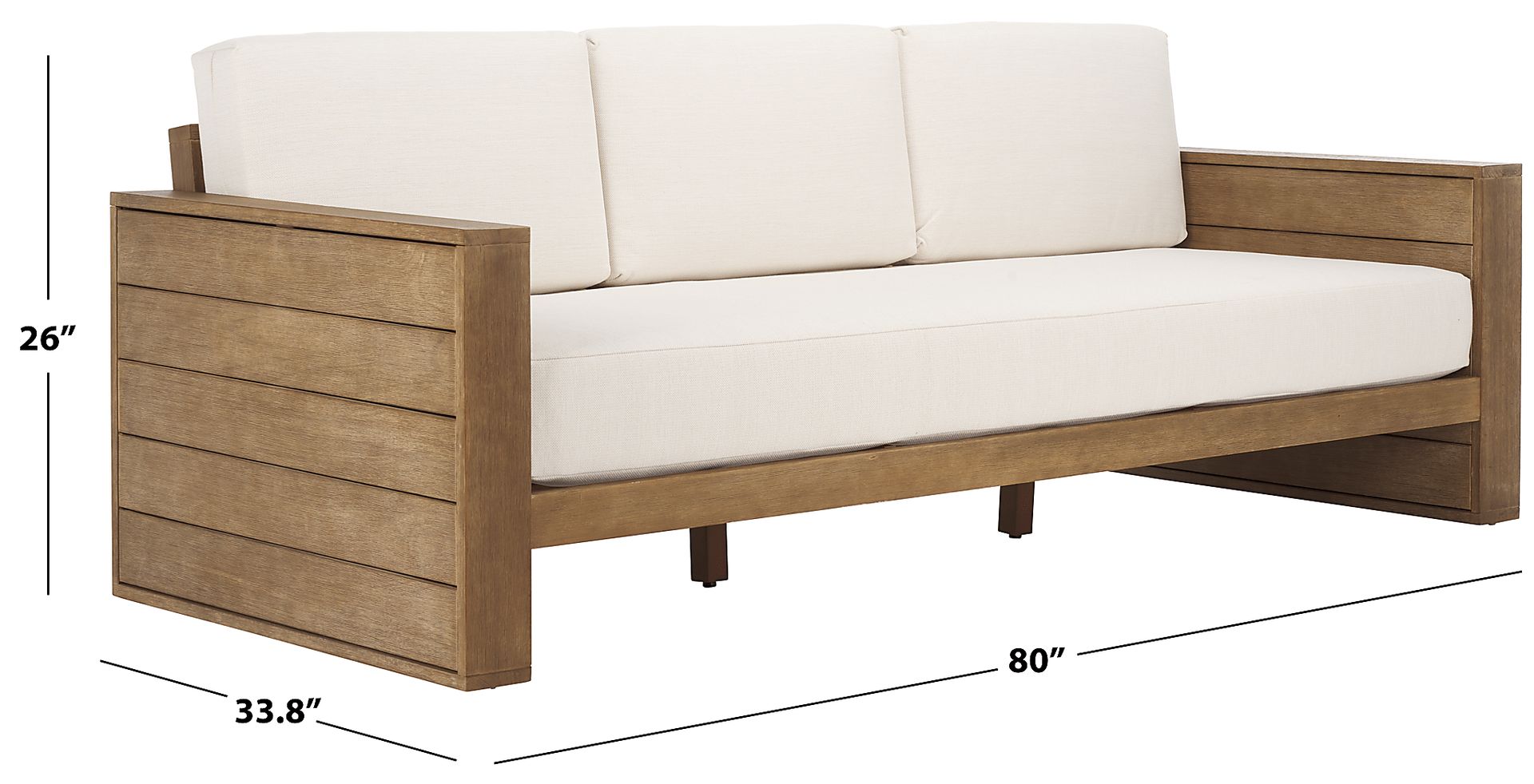 Irocana Natural Outdoor Sofa with Beige Cushions - Image 8