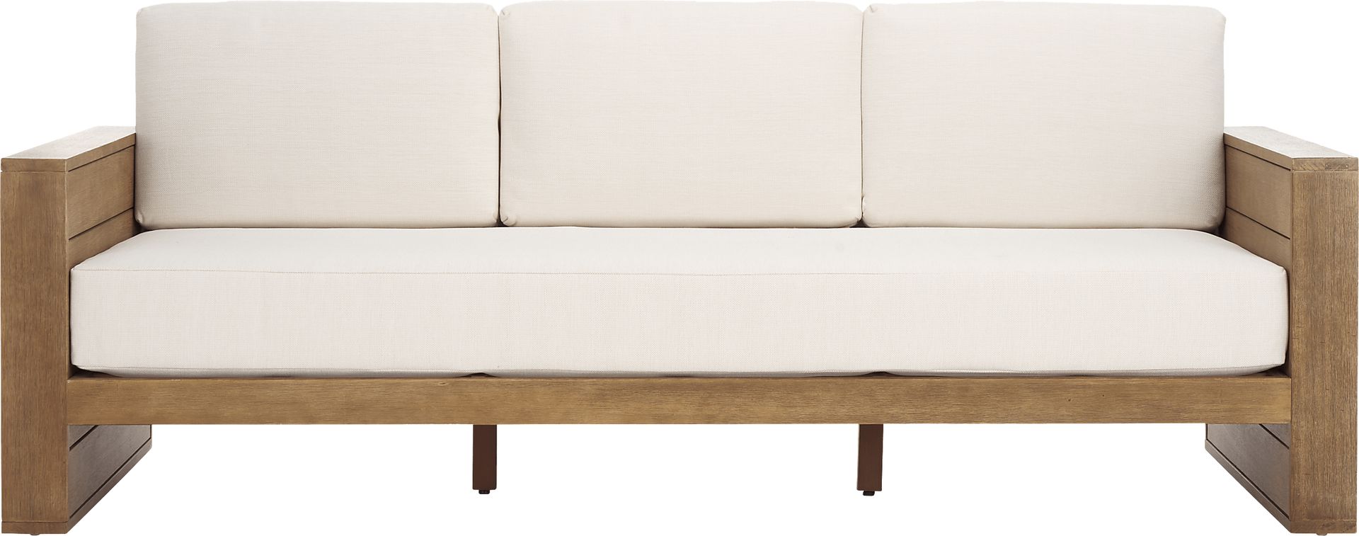 Irocana Natural Outdoor Sofa with Beige Cushions - Image 1