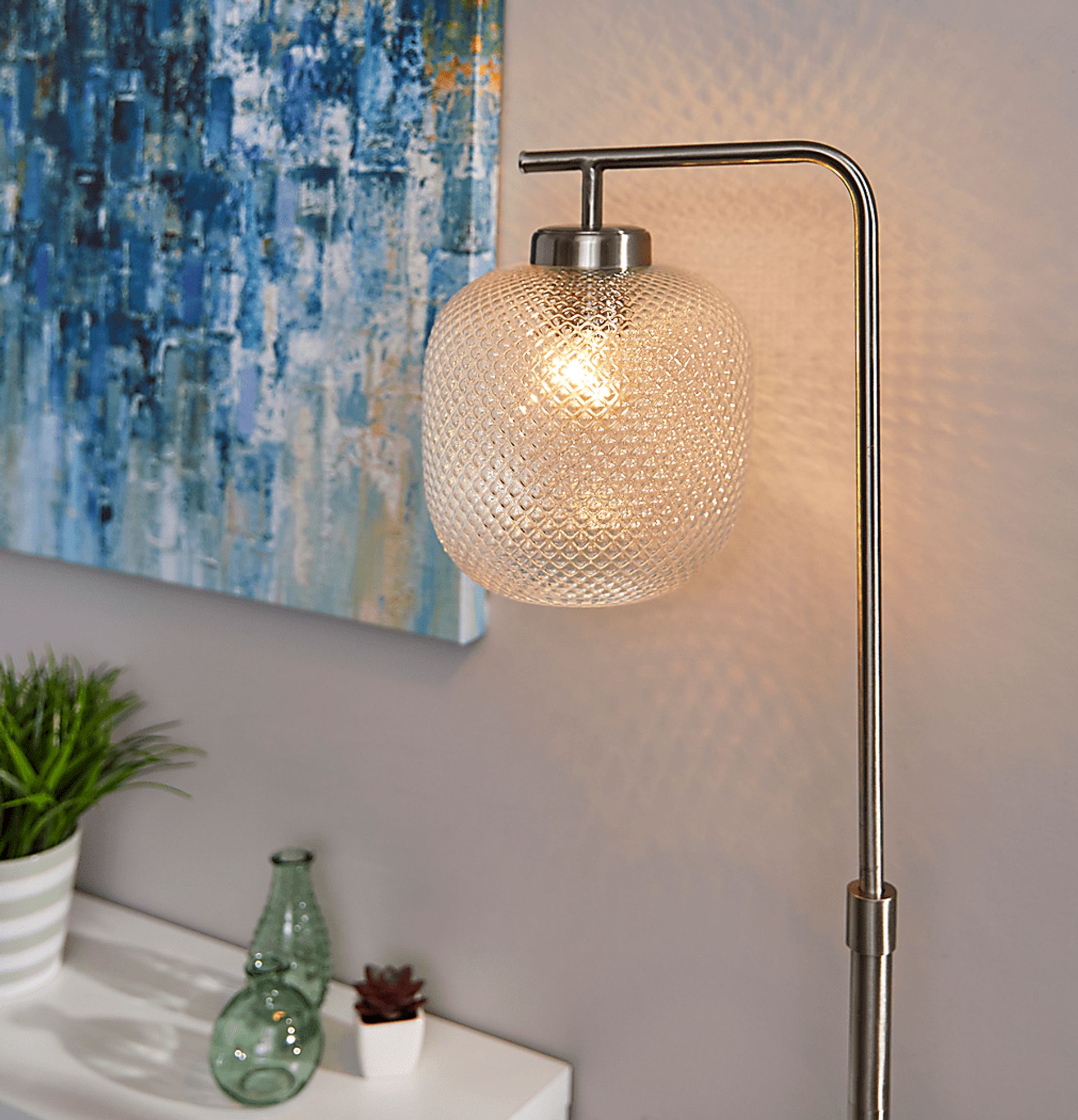 Iroquois Loop Clear Glass Floor  Lamp - Image 6