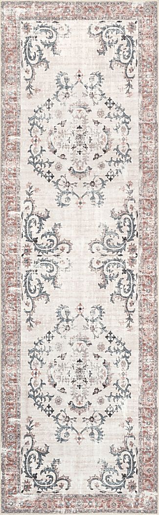 Iruna Light Gray 2'6 x 8' Runner Rug