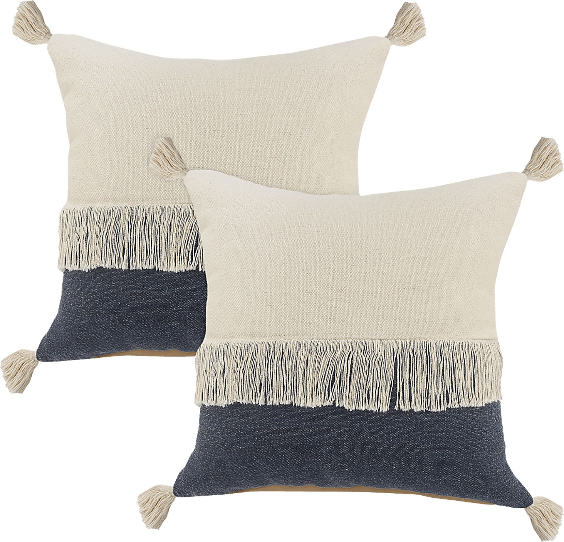 Isaam Cream/Navy Pillow, Set of 2 - Image 1