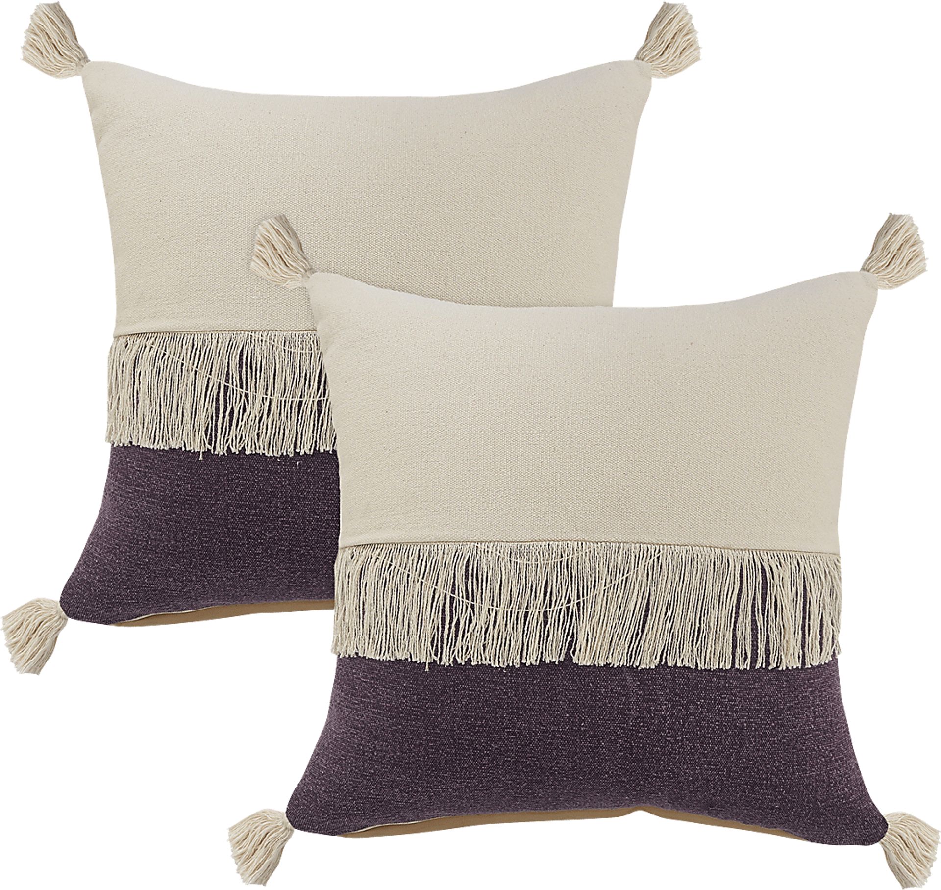 Isaam Cream/Purple Pillow, Set of 2 - Image 1