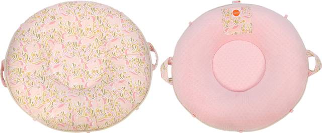 Isabel's Garden Pink Patterned Pello Luxe Floor Pillow with Pink Back - Thumbnail - Image 1