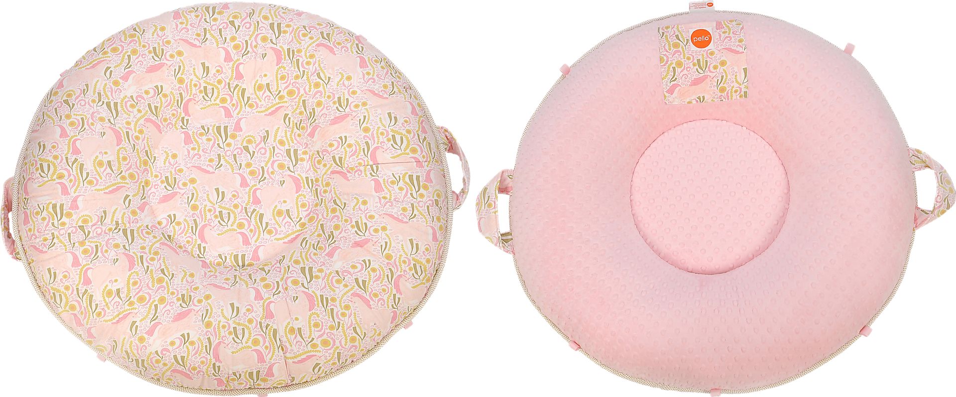 Isabel's Garden Pink Patterned Pello Luxe Floor Pillow with Pink Back - Image 1