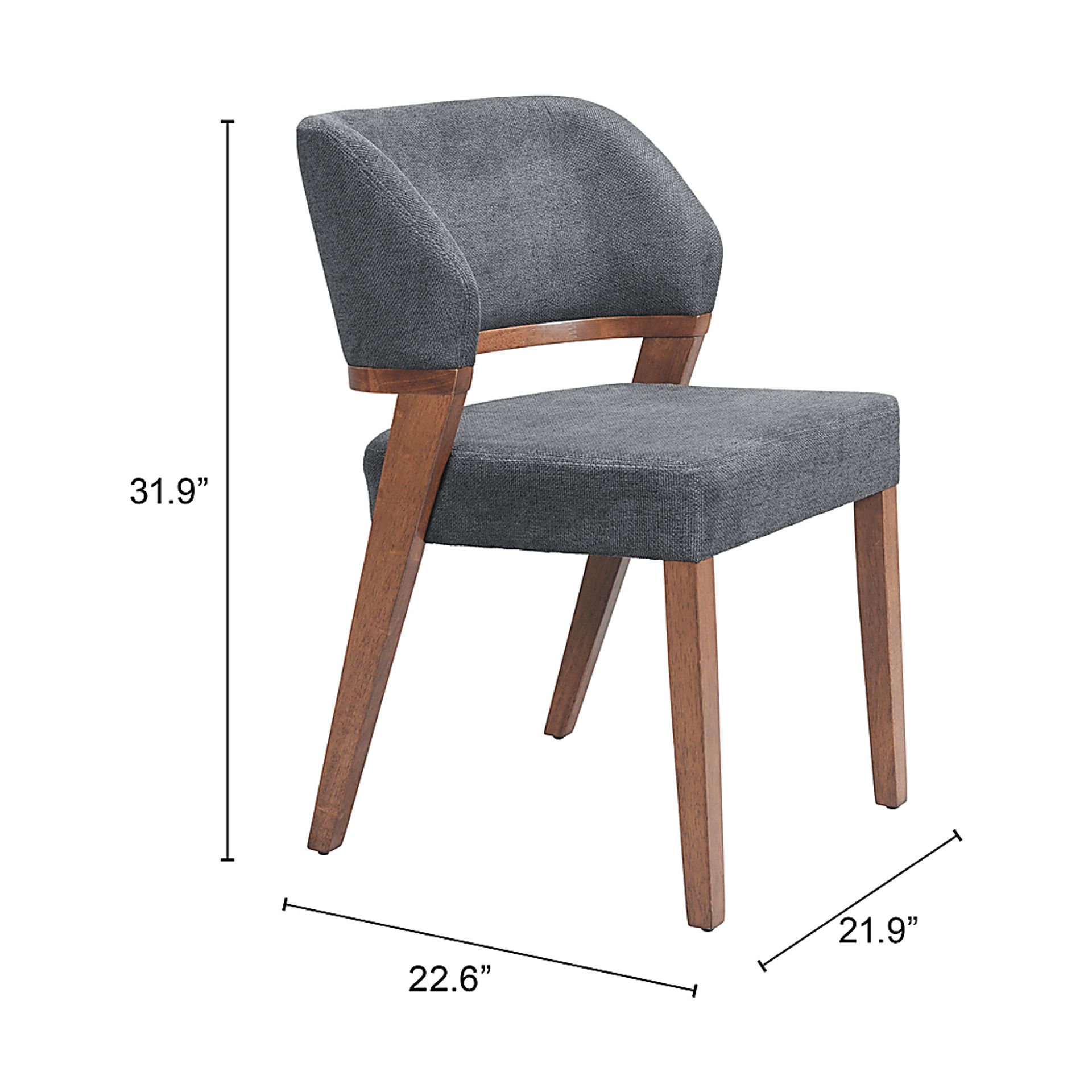 Isaev Gray Side Chair, Set of 2 - Image 2
