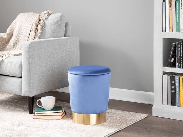 Isbill Blue Accent Ottoman - Thumbnail - Image 4