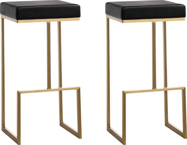 Isellan Black Barstool, Set of 2 - Thumbnail - Image 1
