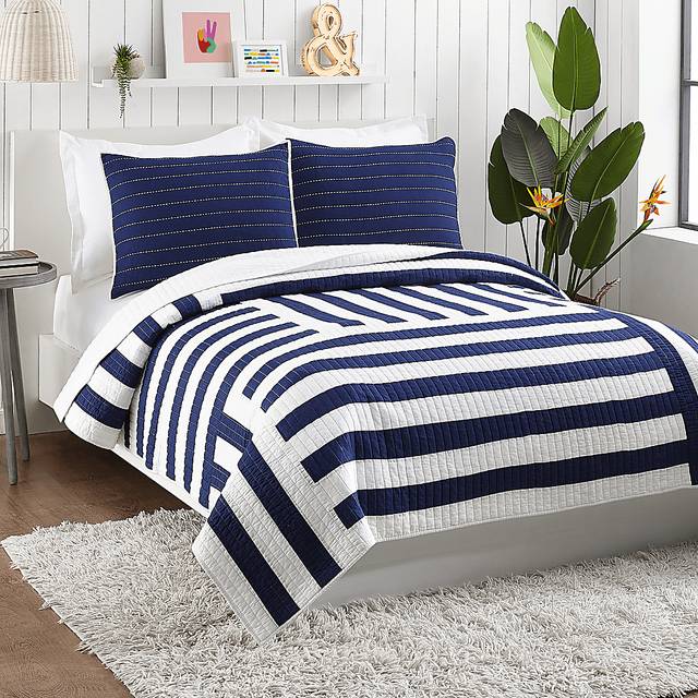 Isham Blue King 3 Pc Quilt Set - Thumbnail - Image 1