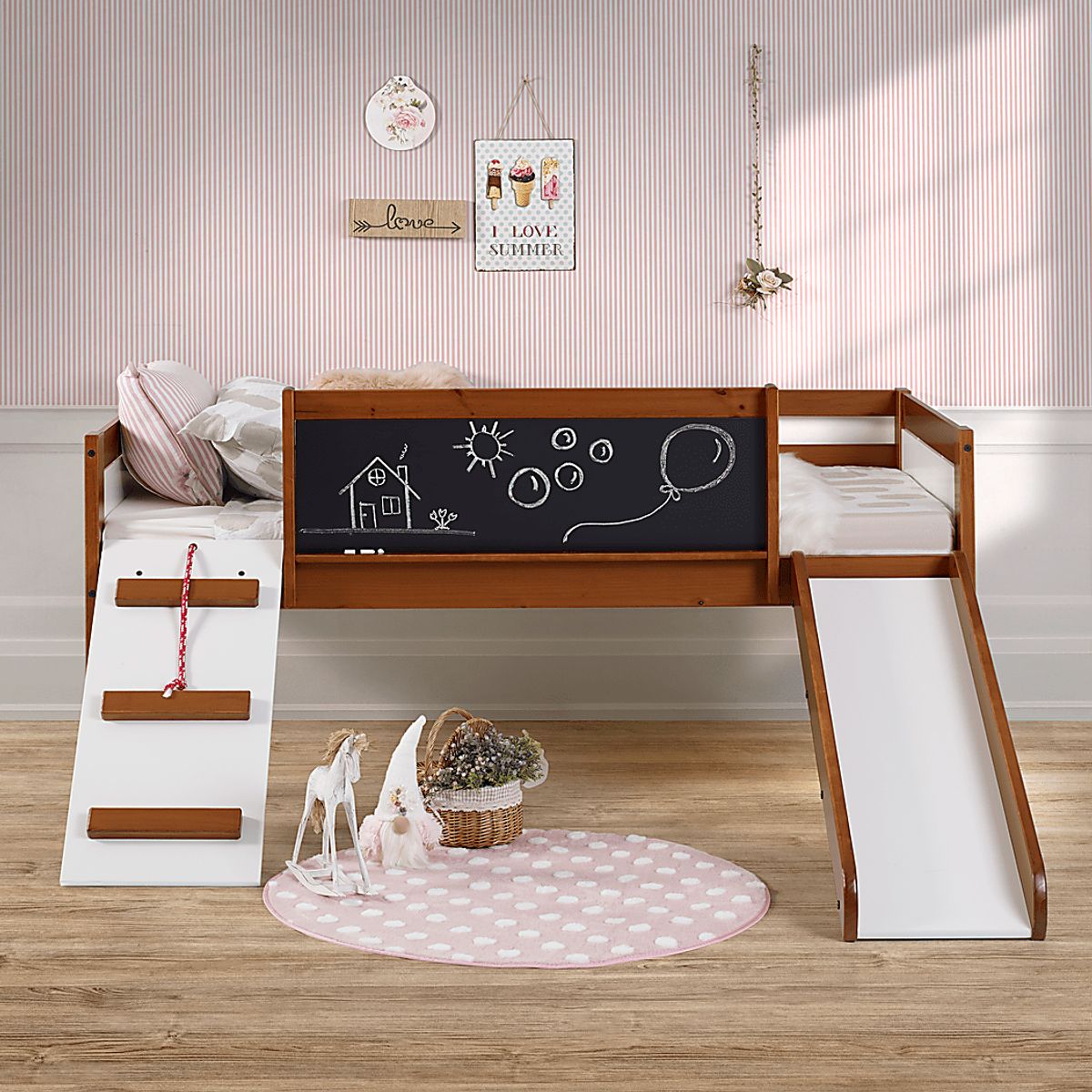 Isherwood Brown Dark Wood Twin Low Loft Bed | Rooms to Go