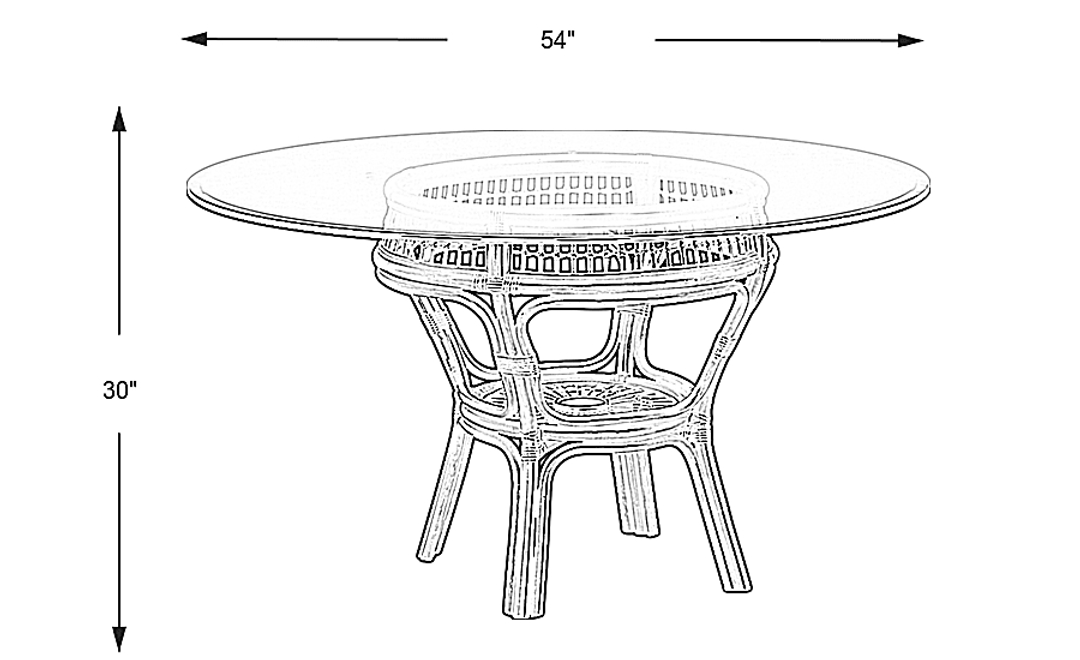 Island Sunrise Brown Rattan Dining Table