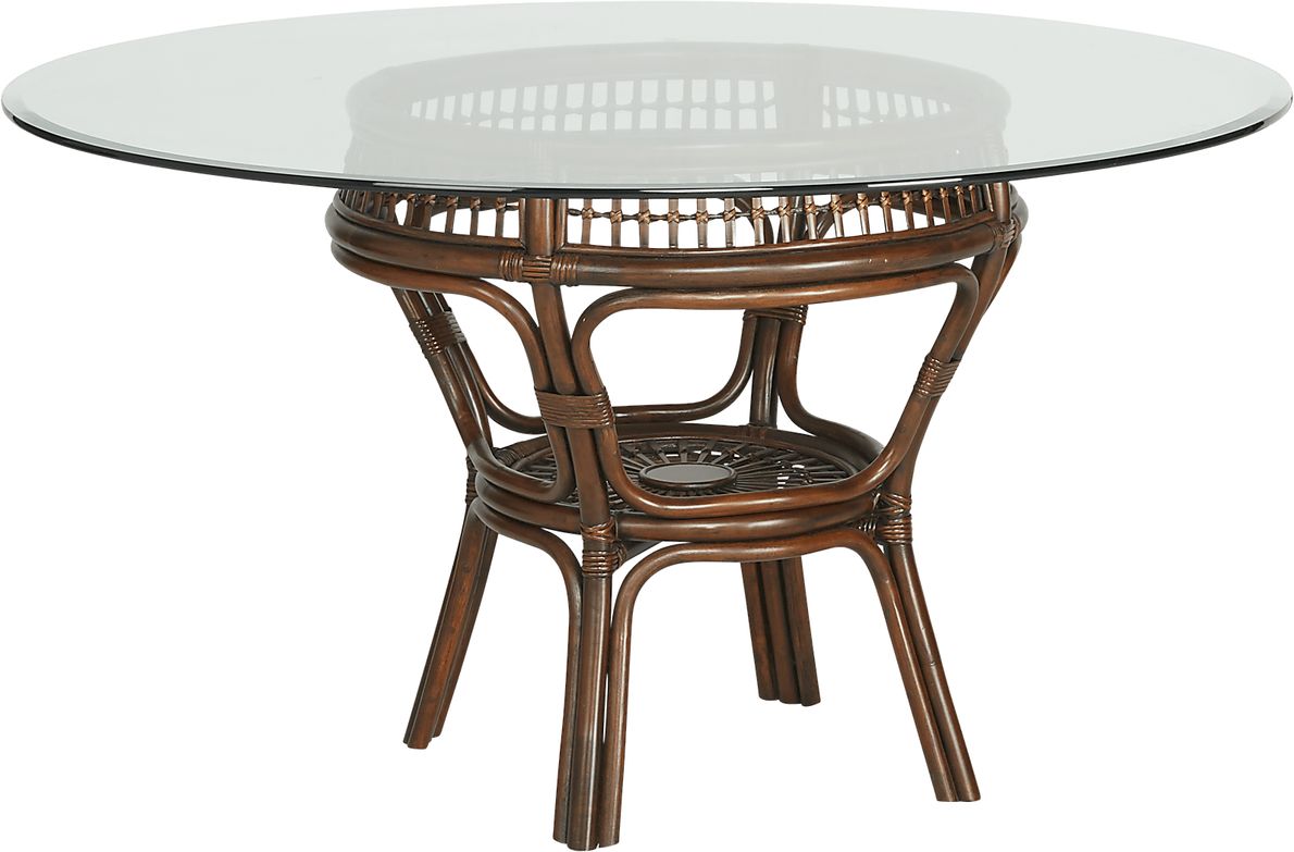 Island Sunrise 5 Pc Dark Rattan Wood Dining Room Set With Side Chair,  Dining Table - Rooms To Go