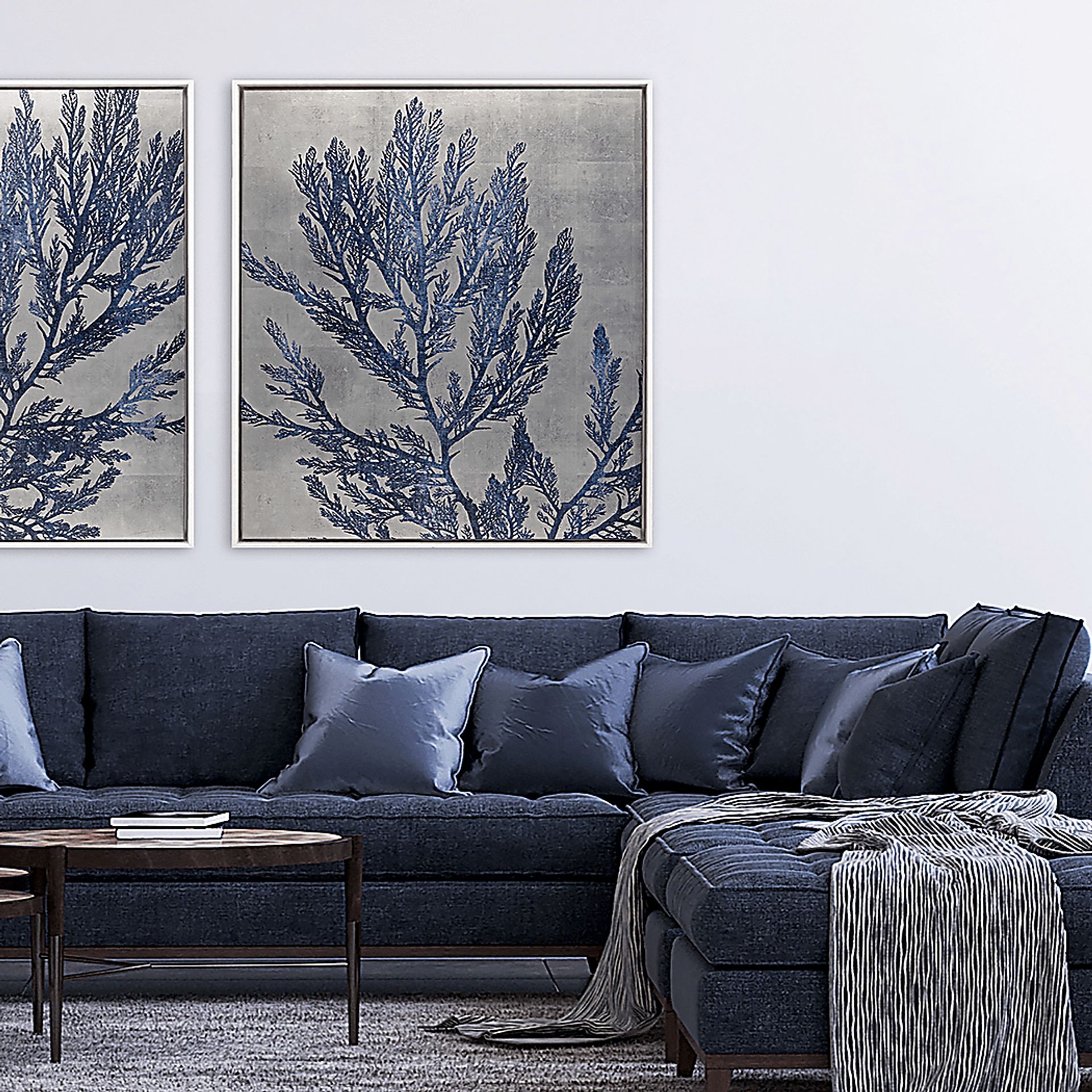 Isle of Silver Blue Framed Artwork - Image 2