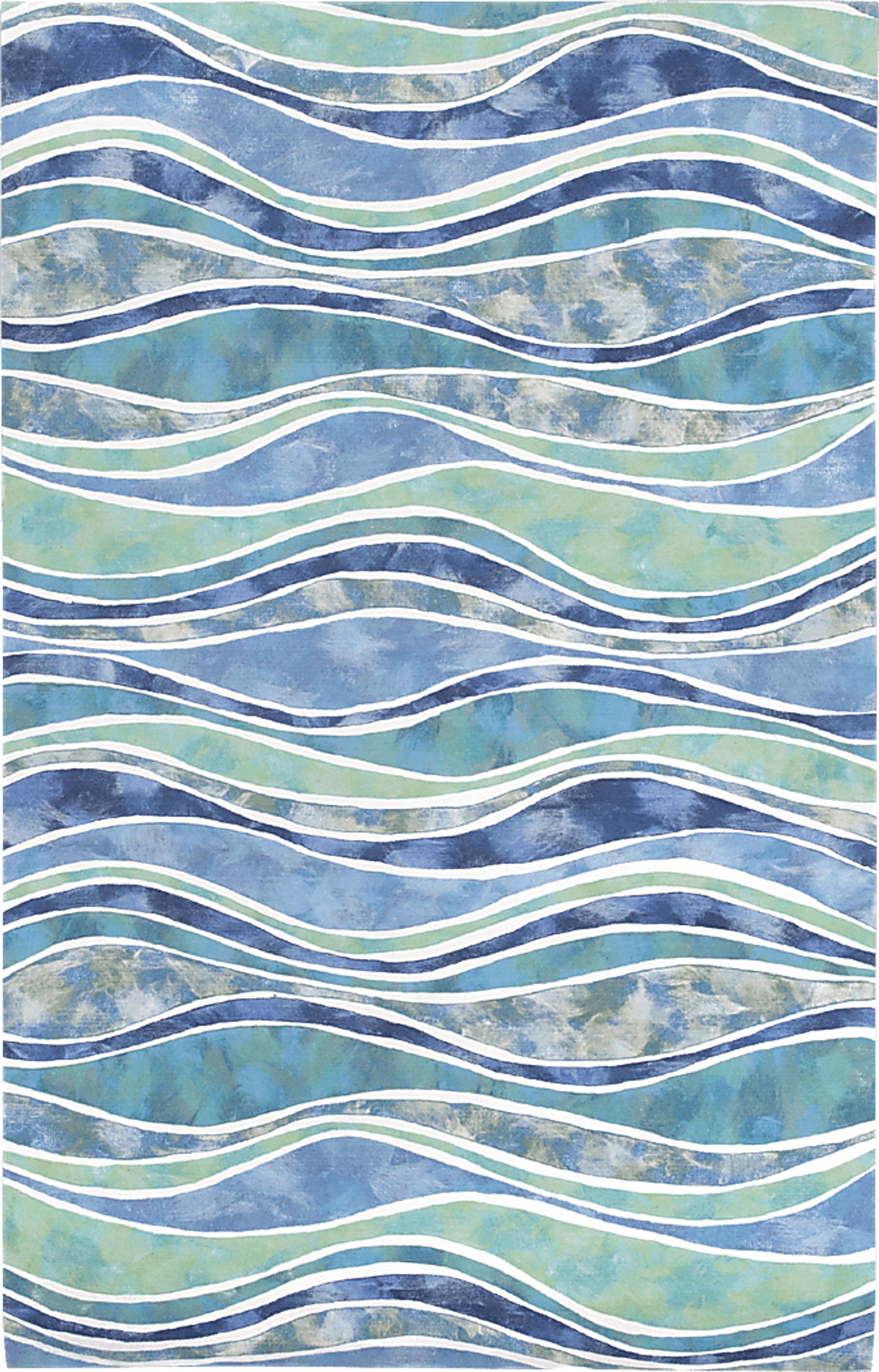Isleworth Blue 5' x 8' Indoor/Outdoor Rug - Image 1