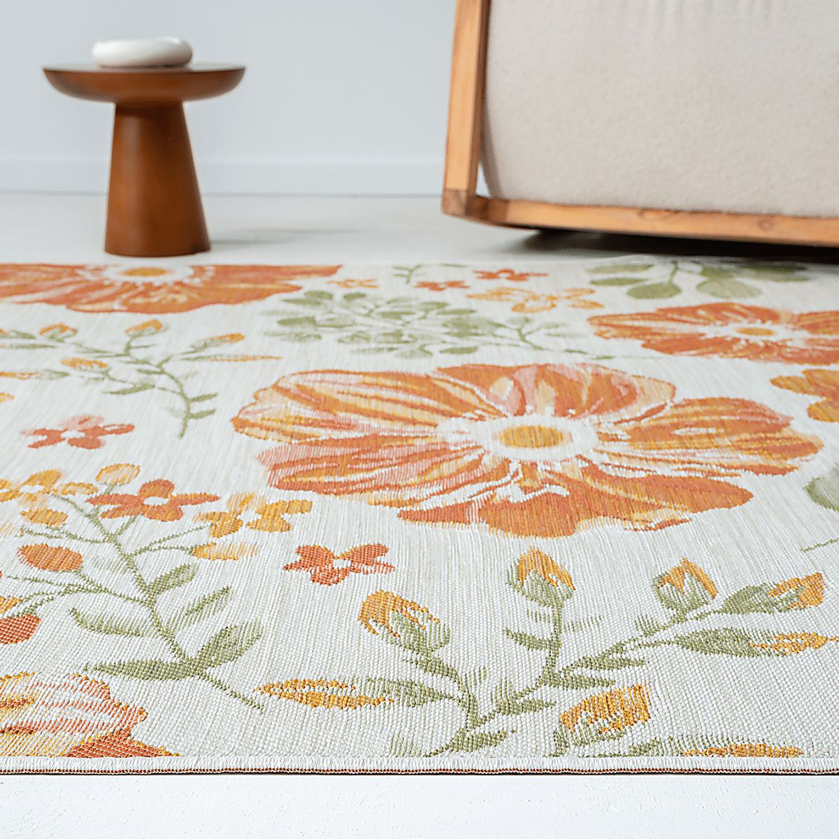 Ismaela Ivory,Orange Beige,Orange,Red Outdoor Rugs | Rooms to Go