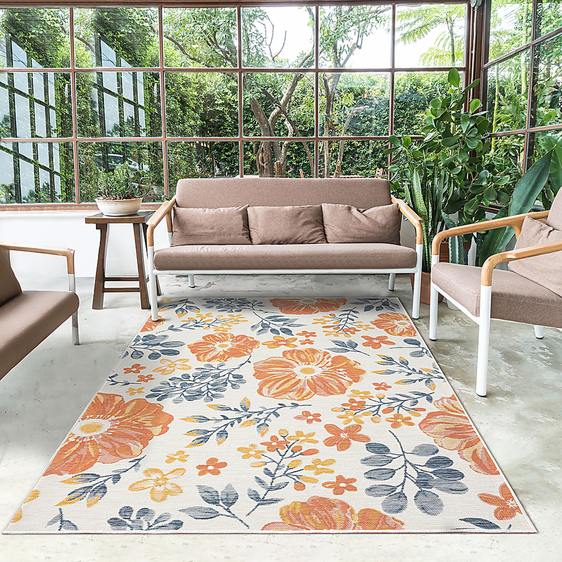 Ismaela Orange 5'3 x 7' Indoor/Outdoor Rug - Image 2
