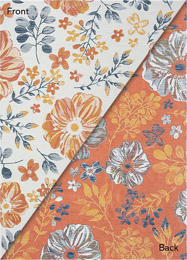 Ismaela Orange 5'3 x 7' Indoor/Outdoor Rug - Thumbnail - Image 4