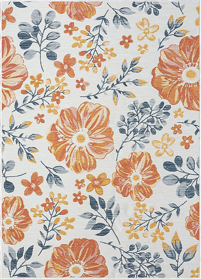 Ismaela Orange 5'3 x 7' Indoor/Outdoor Rug - Thumbnail - Image 1