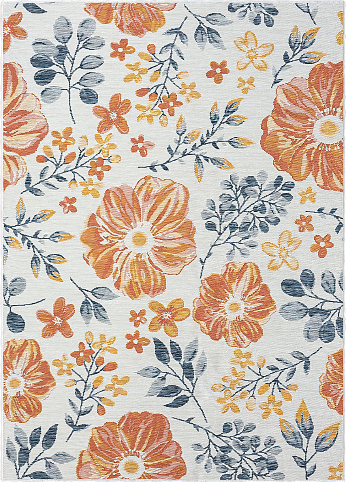 Ismaela Blue,Orange Blue,Orange,Red Outdoor Rugs | Rooms to Go