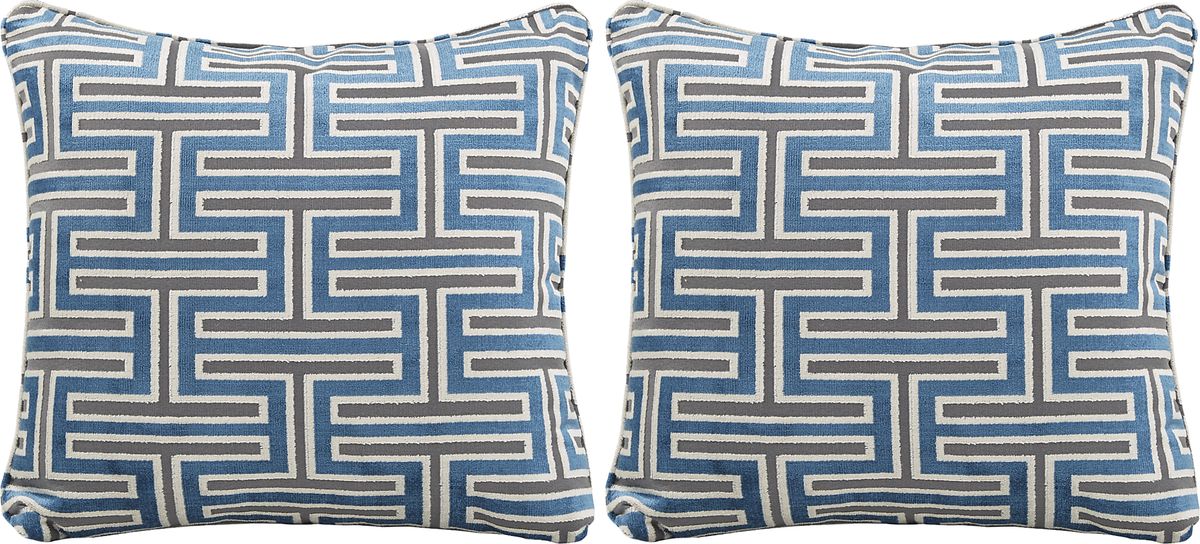 Mazy Bluish Gray Throw Pillow - Accent Pillows - Throw Pillows