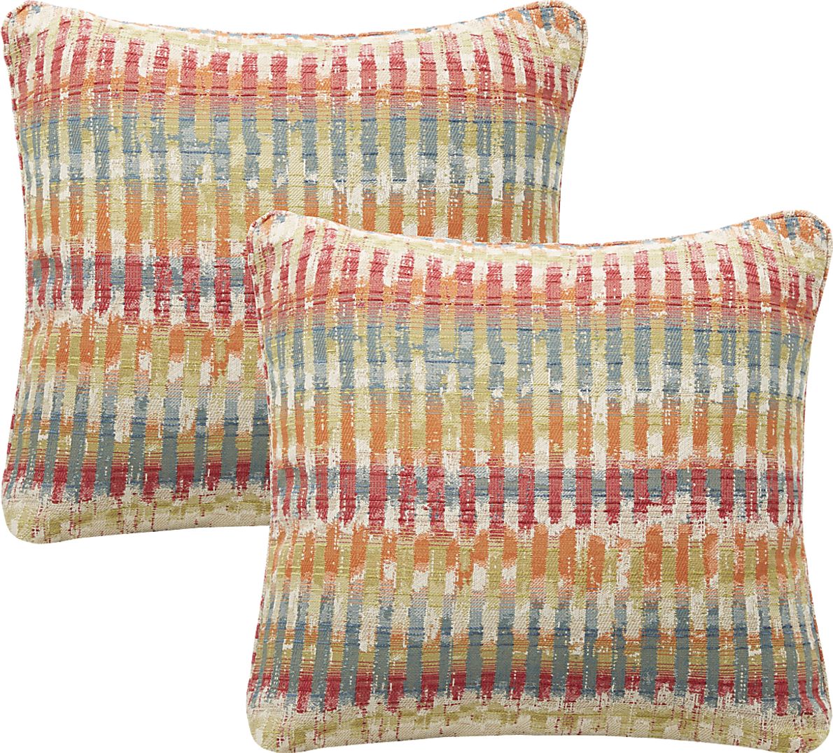 Handcraft Multi Red Set Of 2 Accent Pillows