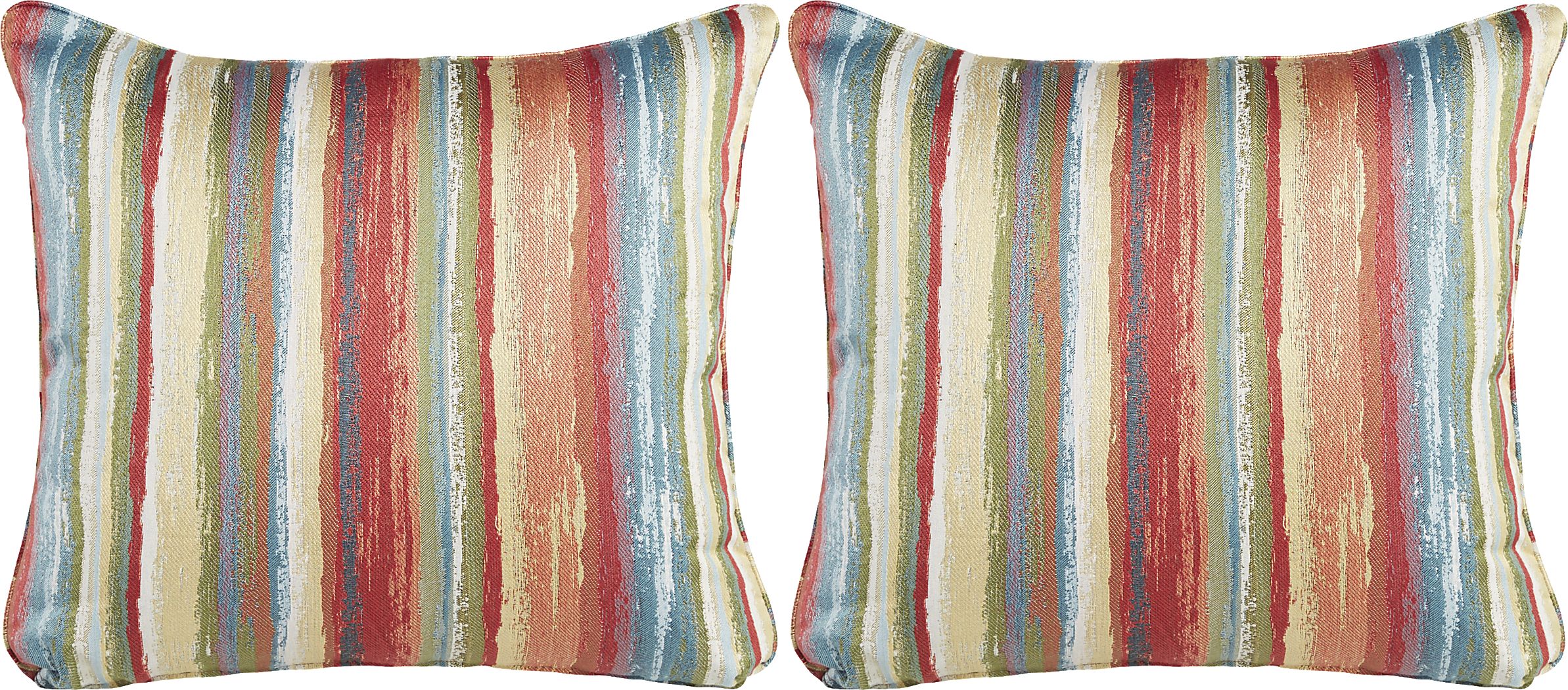 Painterly Stripe Red Set Of 2 Accent Pillows
