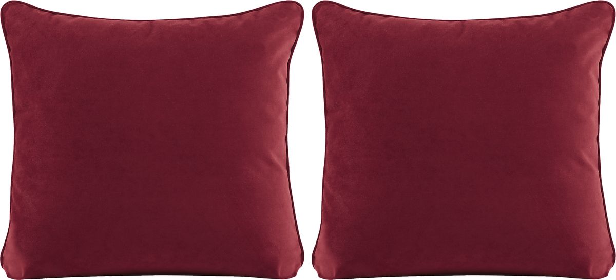 Cindy Crawford Scarlet Red Set Of 2 Accent Pillows Rooms to Go