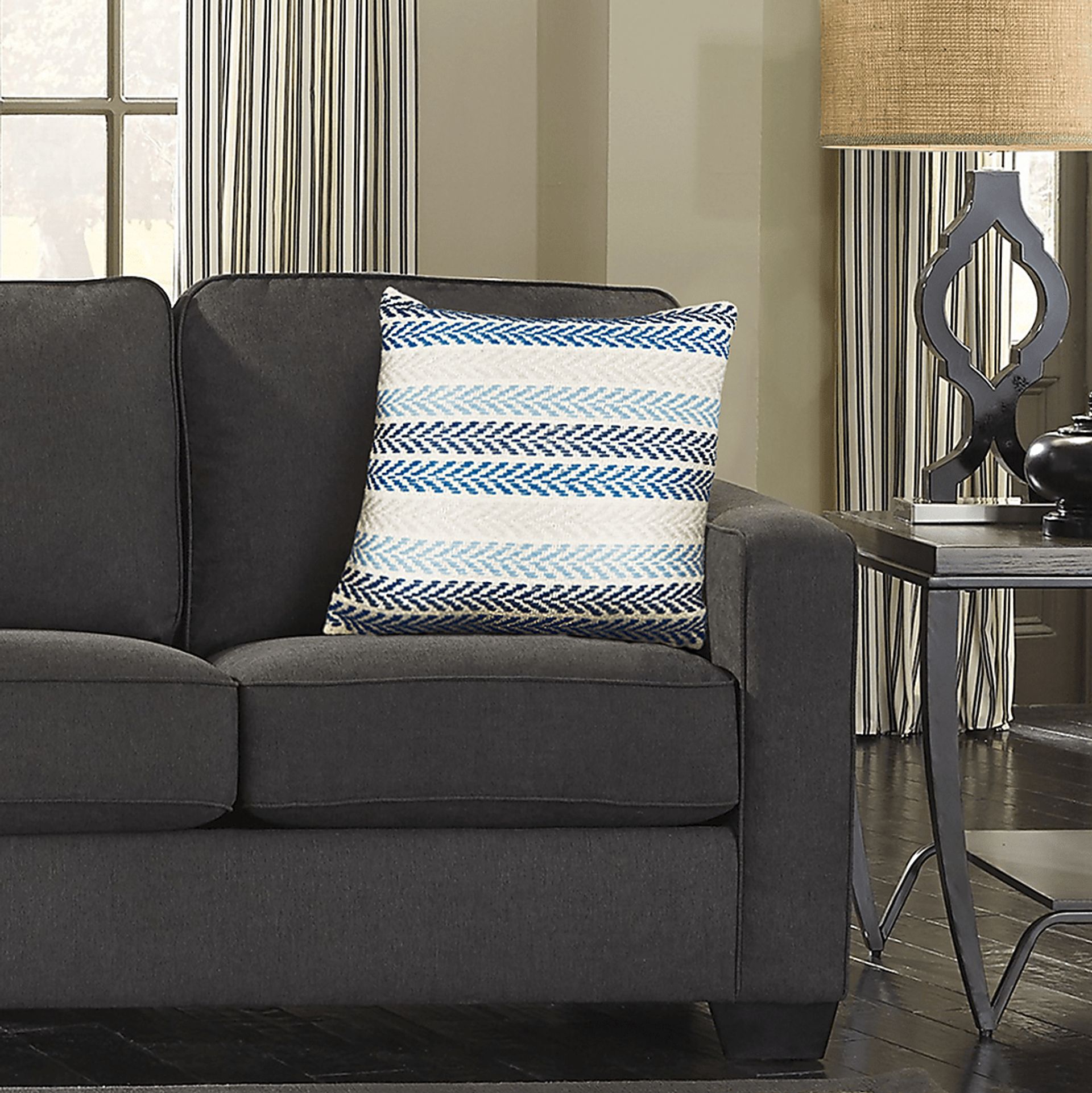 Istarie Blue Throw Pillow - Image 3