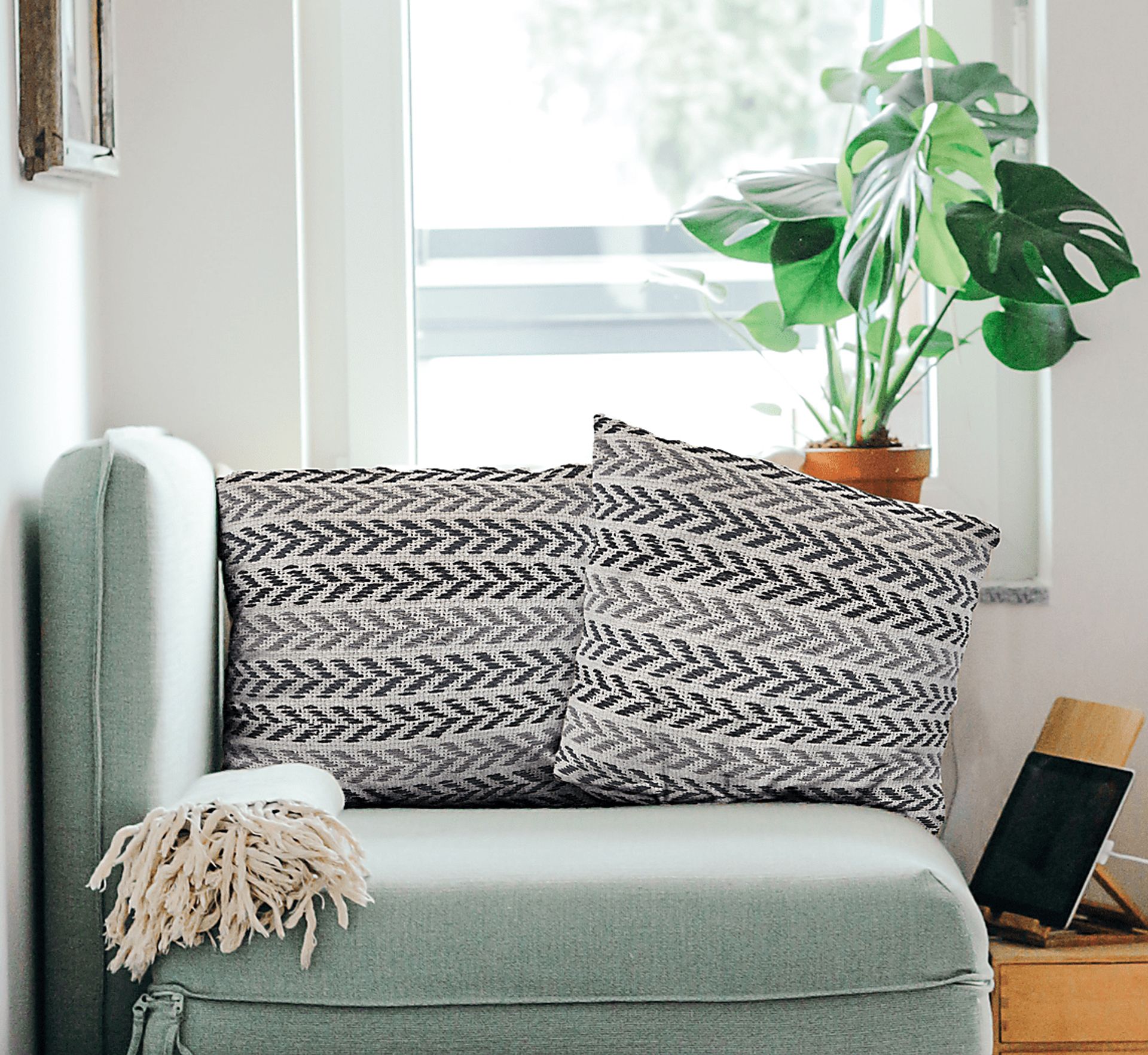 Istarie Charcoal Accent Pillow Set of 2 - Image 2