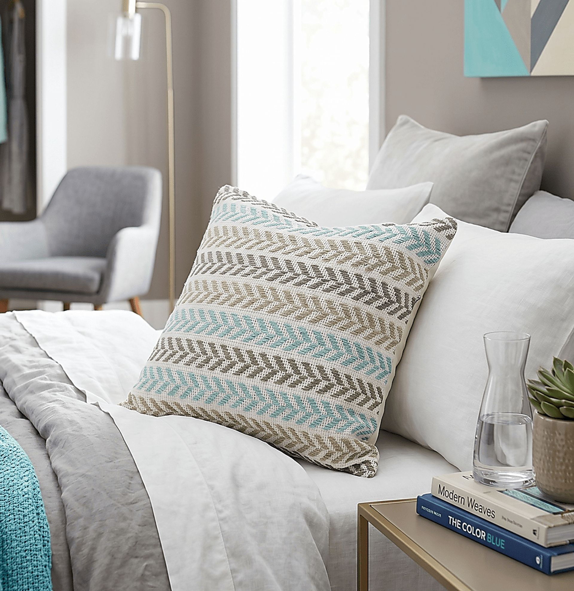 Istarie Turquoise Throw Pillow - Image 6