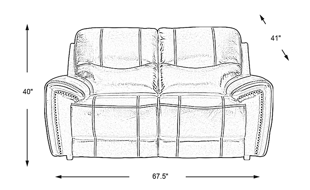 Italo Leather Stationary Loveseat