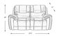 Italo Leather Stationary Loveseat