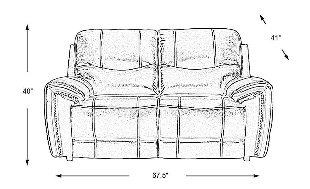Italo Leather Stationary Loveseat