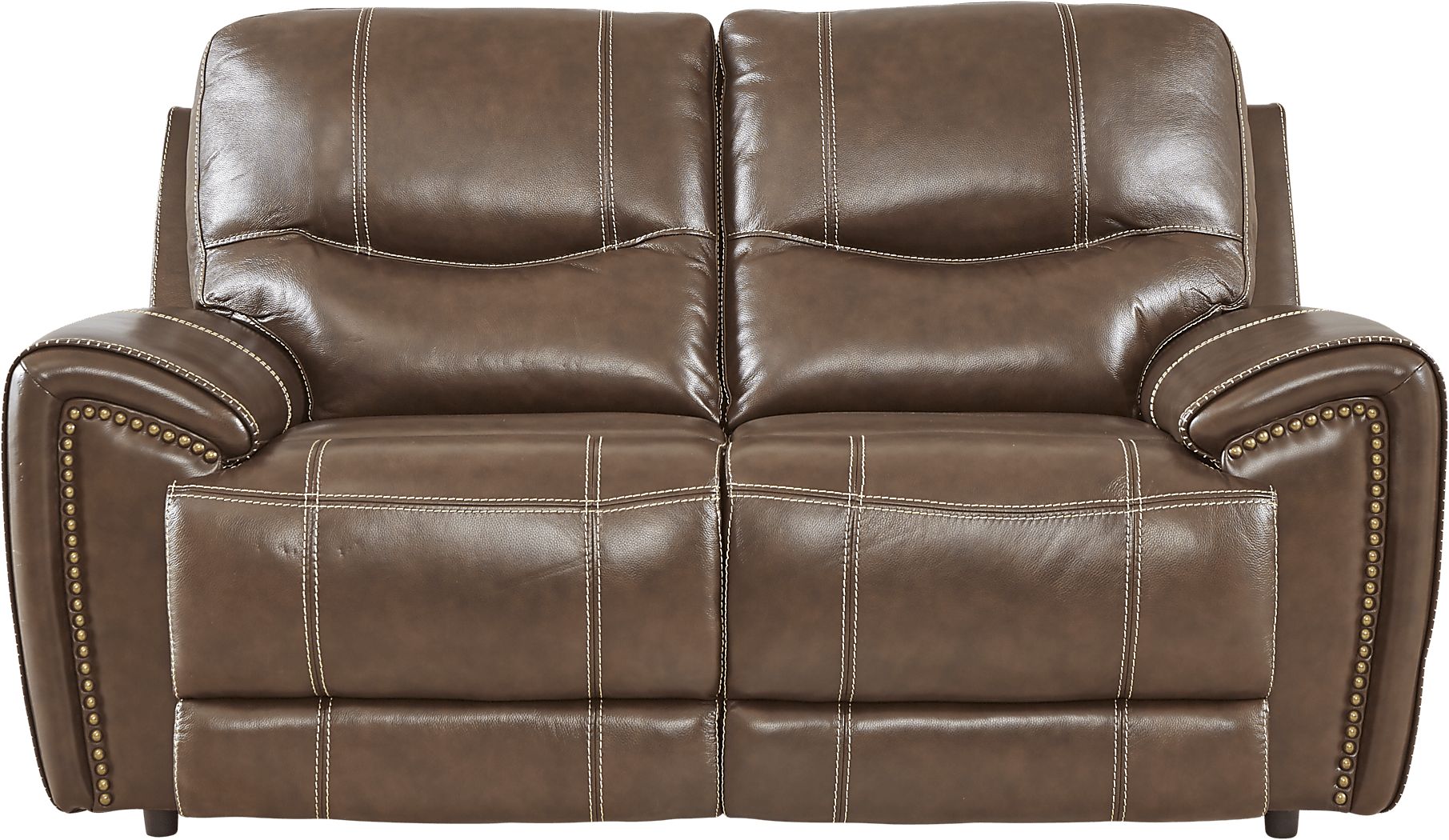 Italo Brown Leather Stationary Loveseat | Rooms to Go