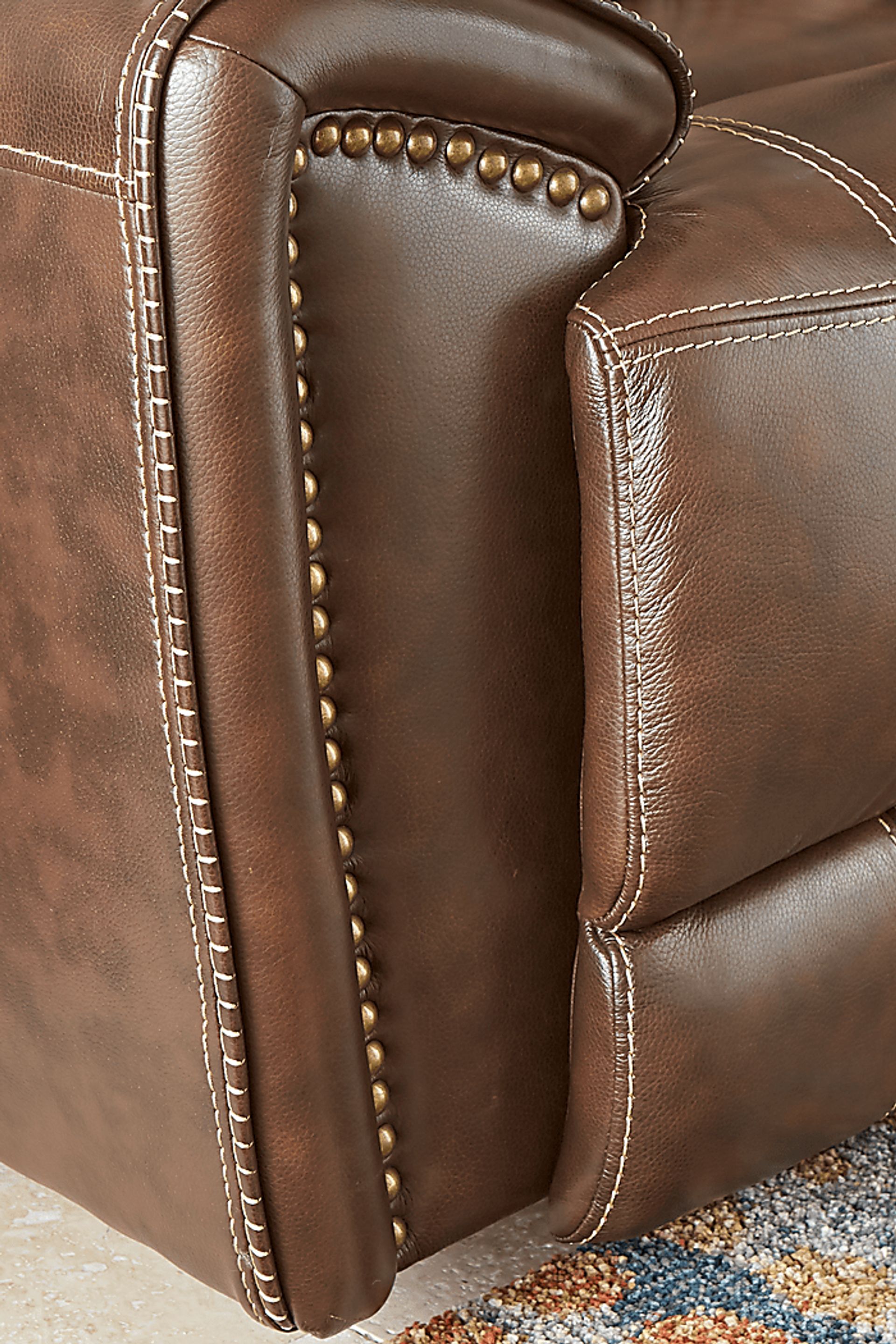 Italo Brown Leather 6 Pc Living Room with Reclining Sofa - Image 5
