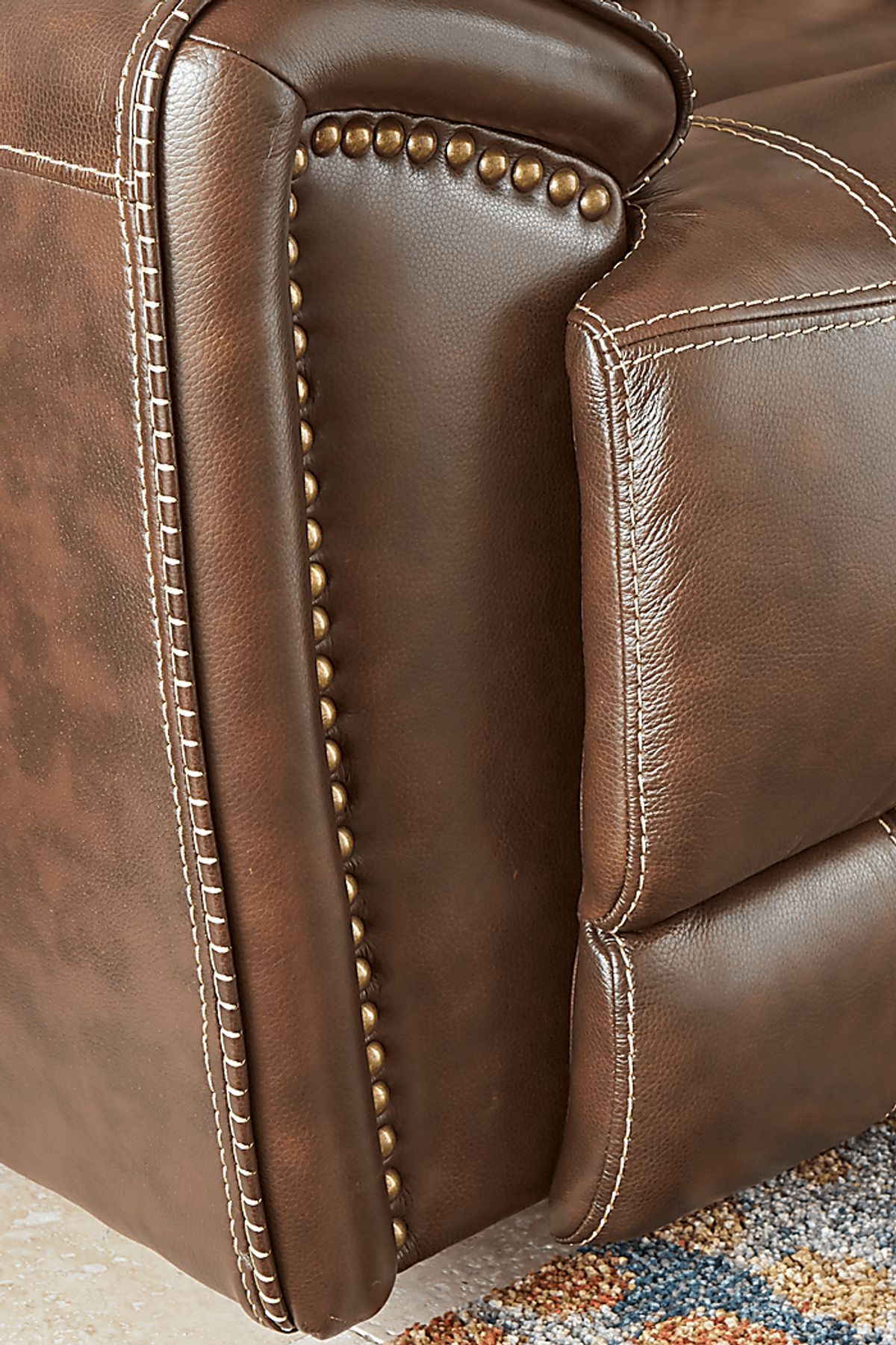 Italo 2 Pc Brown Leather Dual Power Reclining Living Room Set With Dual ...