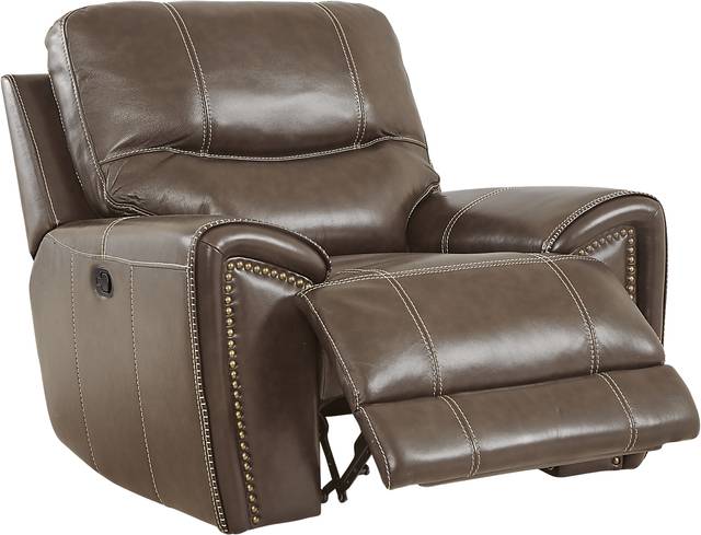 Italo Brown Leather Recliner - Thumbnail - Image 2