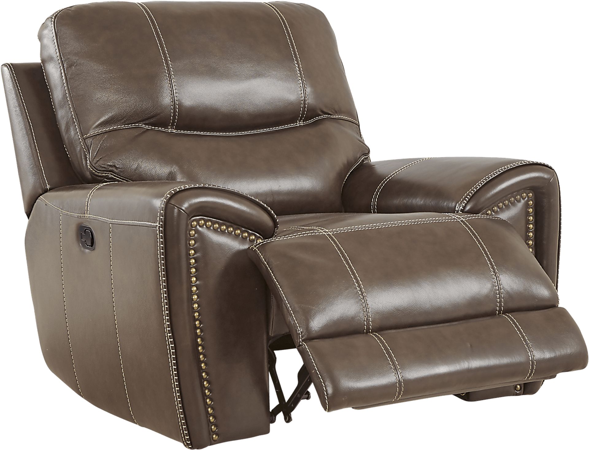 Italo Brown Leather Recliner - Image 2