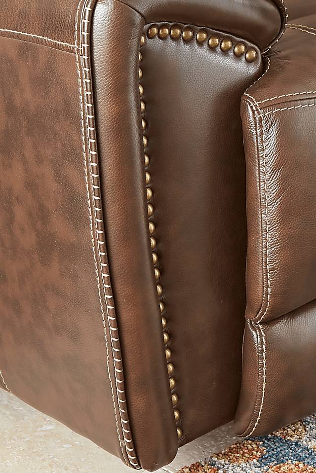 Italo Brown Leather Reclining Sofa - Thumbnail - Image 2