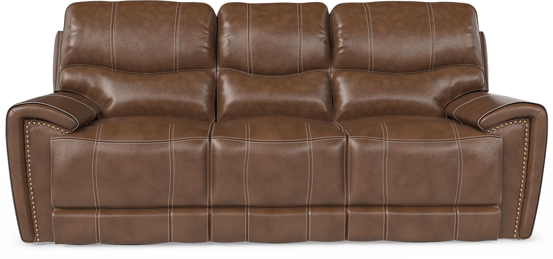Italo Brown Leather NonPower Reclining Sofa Rooms to Go