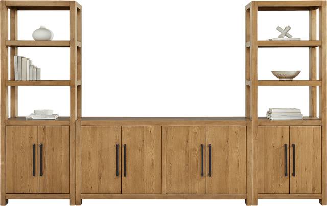 Ithaca Brown 3 Pc Wall Unit with 66 in. Console - Thumbnail - Image 1