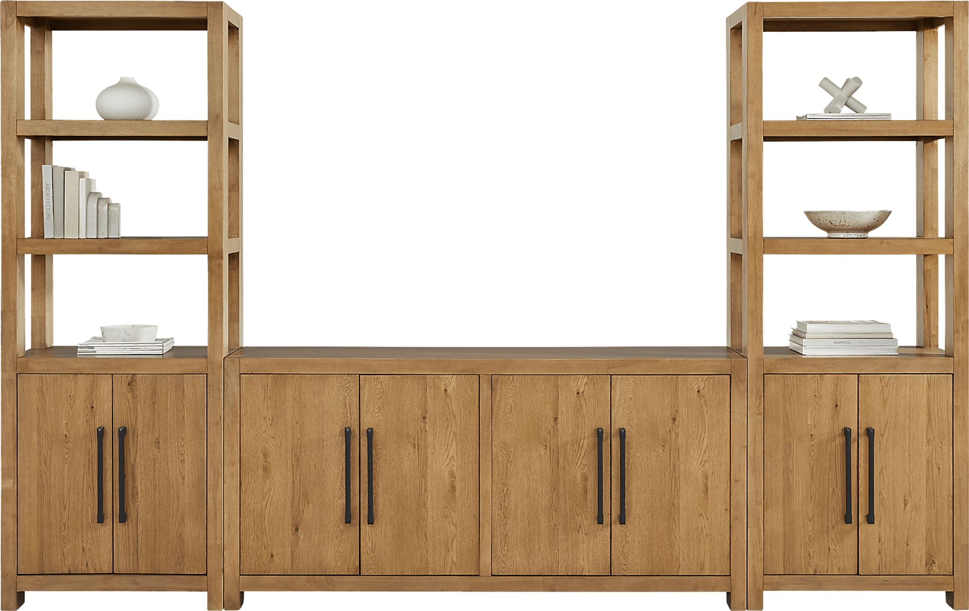 Ithaca Brown 3 Pc Wall Unit with 66 in. Console - Image 1