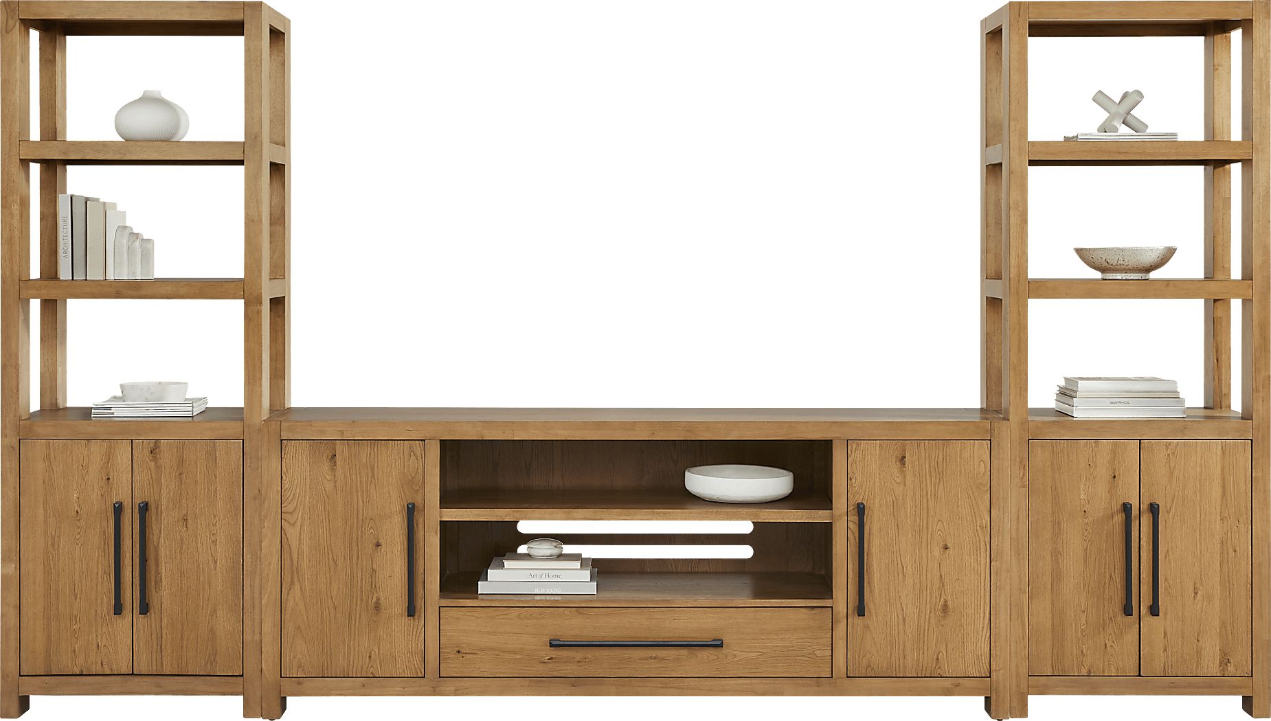 Ithaca Natural 3 Pc Wall Unit with 80 in. Console
