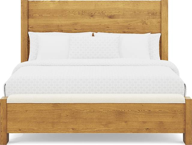 Ithaca Natural 3 Pc King Panel Bed with Bench - Thumbnail - Image 2