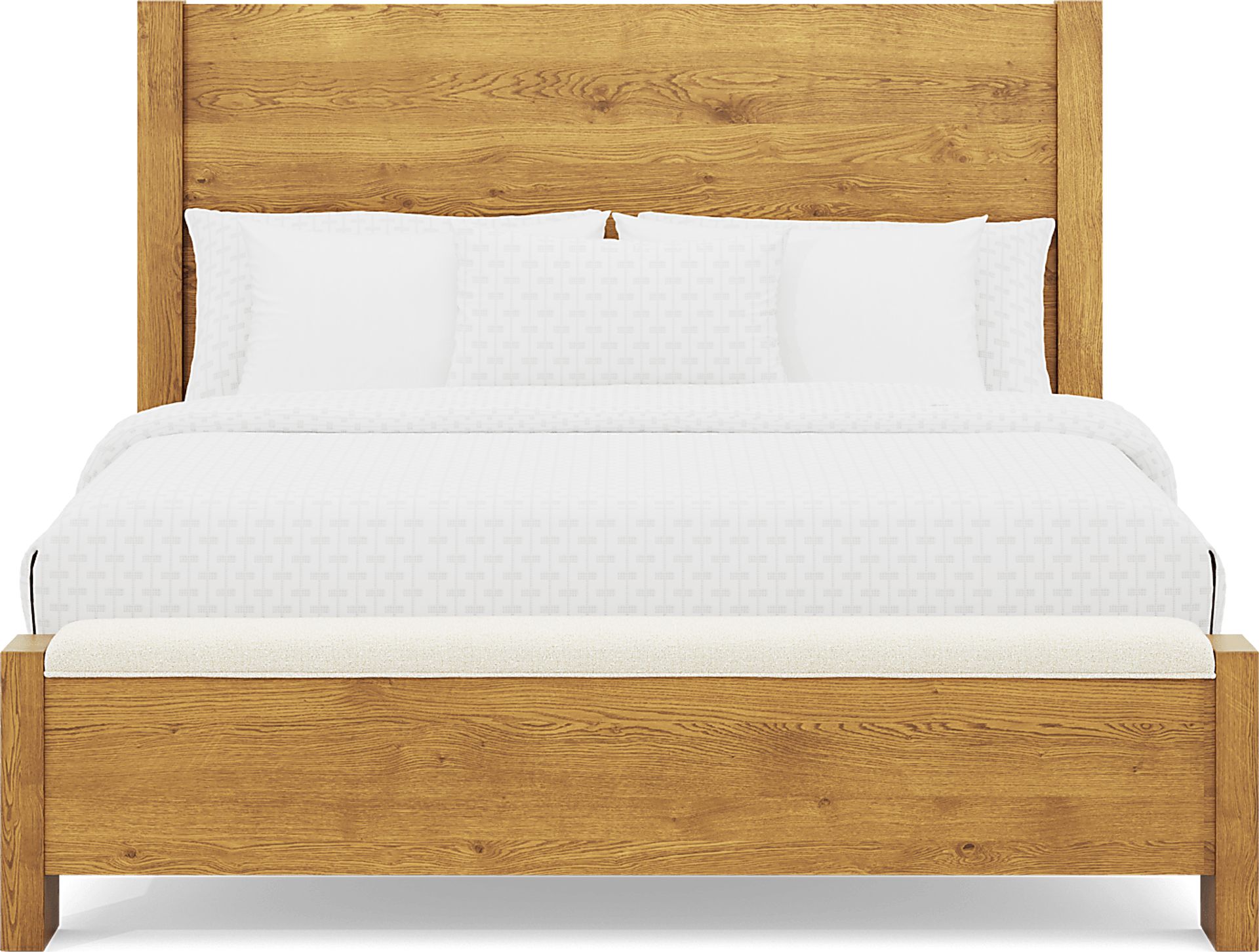 Ithaca Natural 3 Pc King Panel Bed with Bench - Image 2