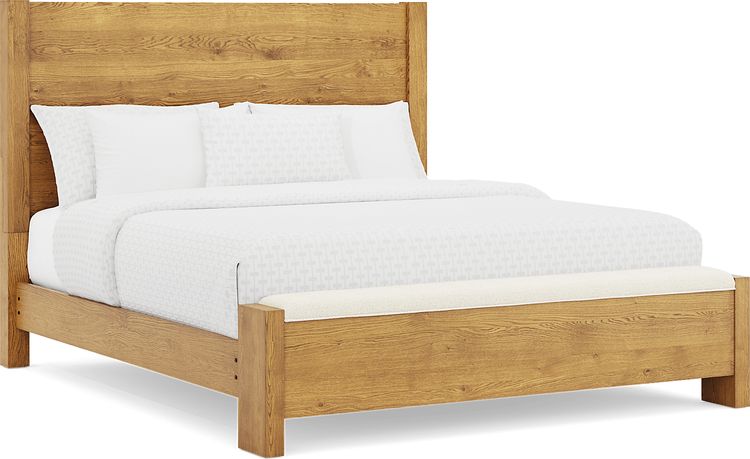3 pc king panel bed with bench