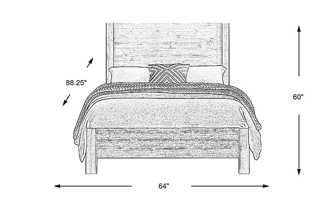 Ithaca Natural 3 Pc Queen Panel Bed