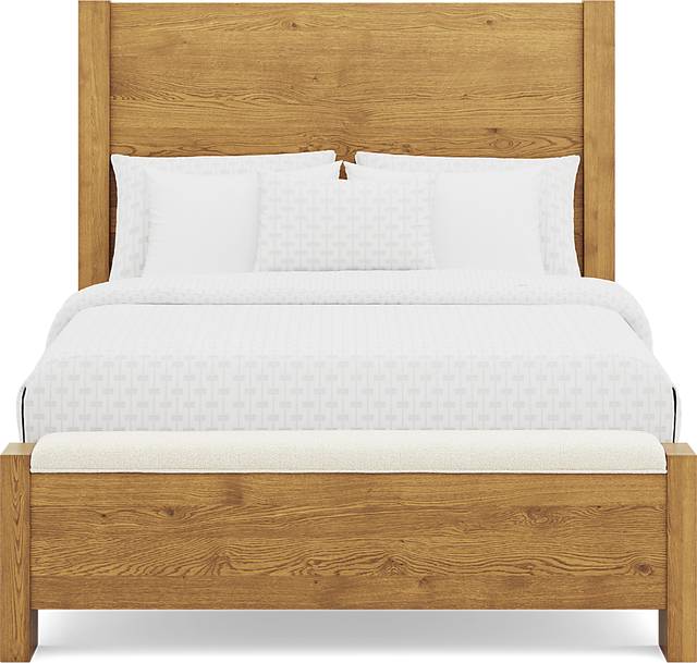 Ithaca Natural 3 Pc Queen Panel Bed with Bench - Thumbnail - Image 2