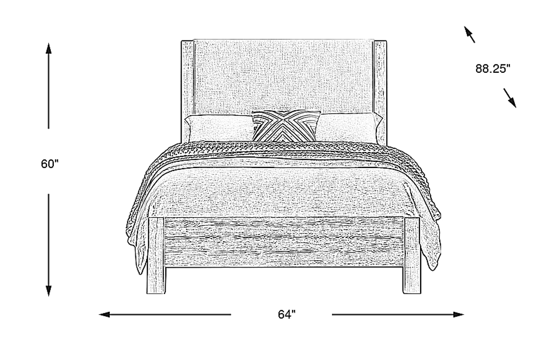 Ithaca Natural 3 Pc Queen Upholstered Bed