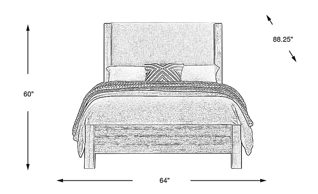 Ithaca Natural 3 Pc Queen Upholstered Bed